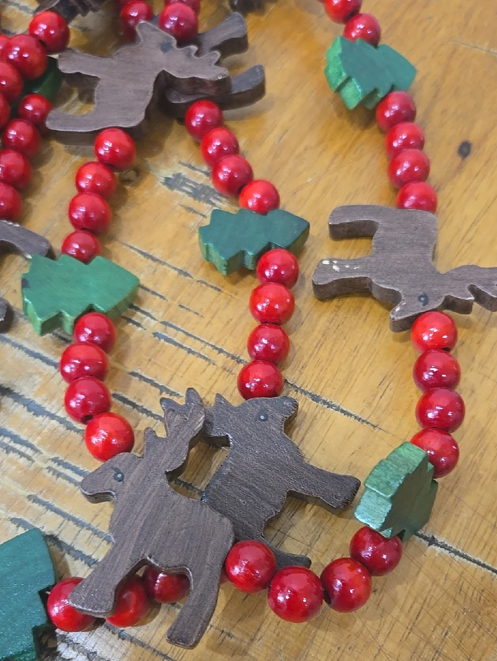Vintage Wooden Christmas Garland